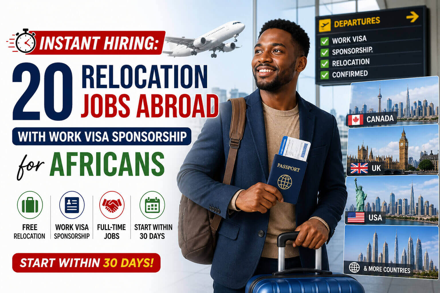 Relocation Jobs Abroad with Work Visa Sponsorship for Africans
